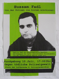 Stimmen: Pressekonfenrenz und Kundgebung der Initiative „Gerechtigkeit für Hussam Fadl“